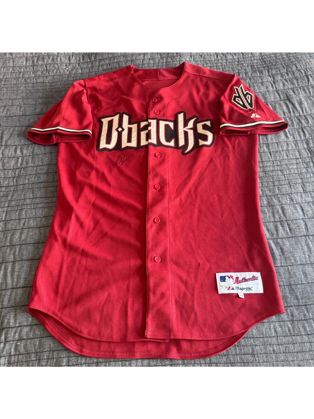 Signed Authentic 2008 Majestic Eric Byrnes Arizona Diamondbacks Jersey MLB COA